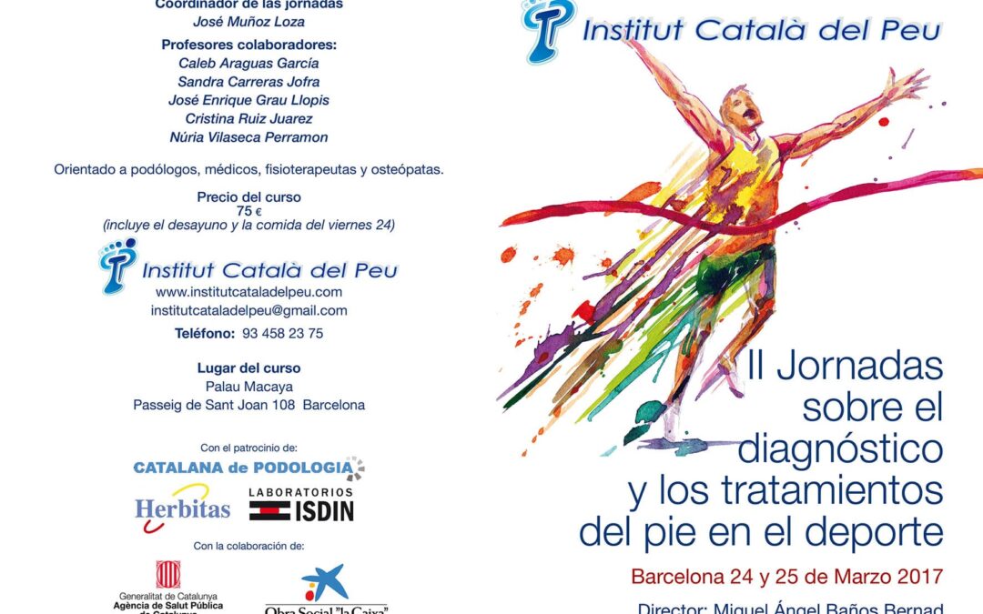 El Institut Català del Peu organiza las II Jornadas sobre el diagnóstico y los tratamientos del pie en el deporte