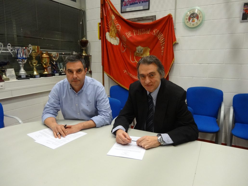 Nou contracte de col·laboració entre el Futbol Club Santboia i el Institut Català del Peu.