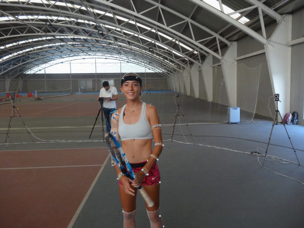 THE INSTITUT CATALÀ DEL PEU, OFFICIAL BIOMECHANICAL DEPARTMENT OF THE CATALAN TENNIS FEDERATION, CONDUCTS A BIOMECHANICAL ANALYSIS TO THE TENNIS PLAYER, RAQUEL CABALLERO.